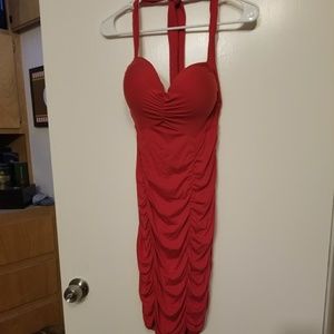 Red Halter Bra-Top Dress